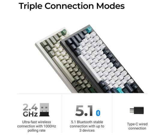 KEYBOARD WRL Q1 MAX RGB/CARBON BLACK Q1M-M4 KEYCHRON Klaviatūras