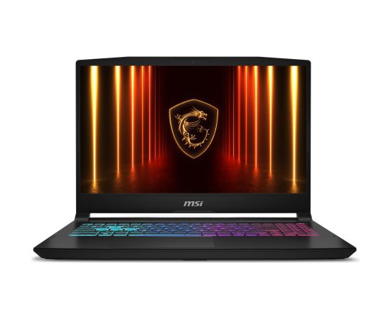 Notebook MSI Katana 15 HX B14WFK CPU Intel® CoreT i7 i7-14650HX 15.6 " 1920 x 1080 pixels RAM 16 GB DDR5-SDRAM SSD 1000 GB Discrete graphics NVIDIA GeForce RTX 5060 8 GB On-board graphics Yes Numeric keypad Yes OS installed Windows 11 Home Colour Black We Portatīvie datori