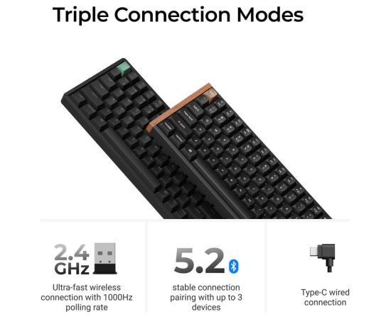 KEYBOARD WRL K4 HE STANDARD ED/BLACK K4H-J1 KEYCHRON Klaviatūras