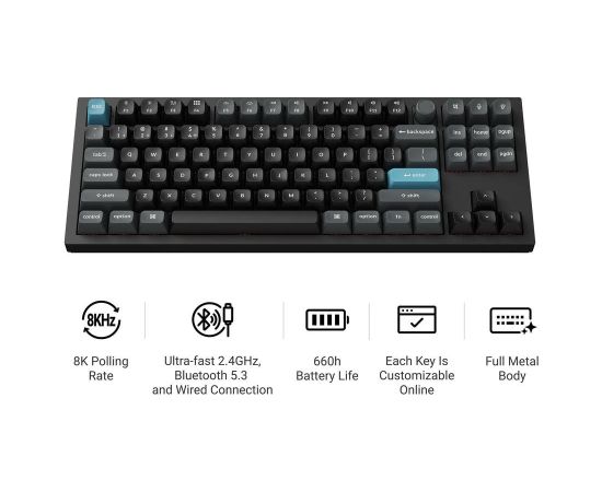 KEYBOARD WRL Q3 ULTRA/BLACK Q3U-M1 KEYCHRON Klaviatūras