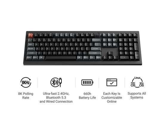 KEYBOARD WRL V6 ULTRA/BLACK V6U-D3 KEYCHRON Klaviatūras