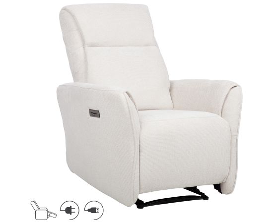 Recliner armchair HEIDY with electric mechanism, white Кресло
