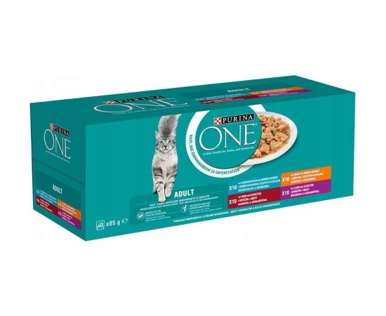 PURINA ONE Multipack Adult Cat mix 40x85g Kaķu konservi