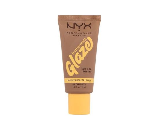 NYX Buttermelt Glaze Soft Glow Skin Tint SPF30 - Rozjasňující make-up s UV ochranou 30 ml 06 Praline Butta Kосметические средства