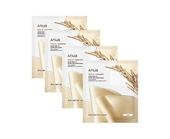 Anua Rice 70 Glow Collagen Mask Set - Sada pleťových masek 38.0g Ķermeņa kosmētika
