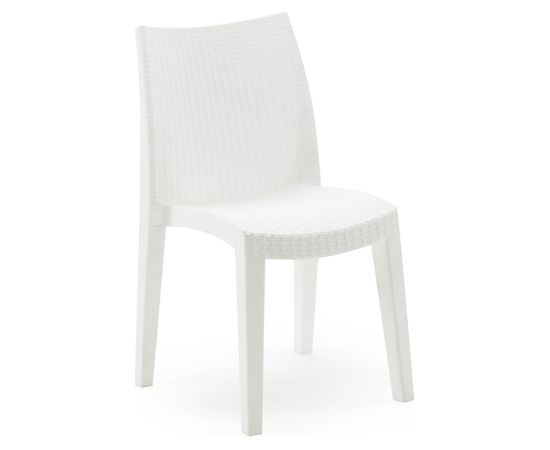 Ipae-progarden Krēsls plastmasas Lady balts Dārza krēsli