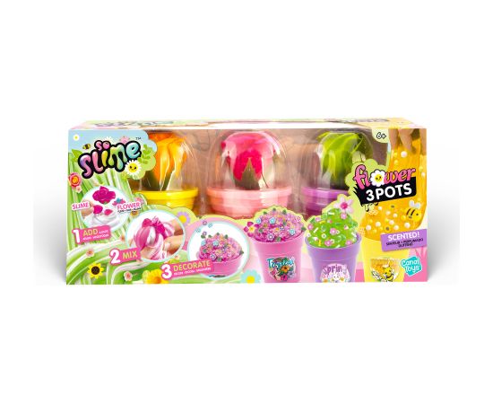 SO SLIME Slime gatavošanas komplekts Puķu pods, 3 gab. Mīkstās rotaļlietas