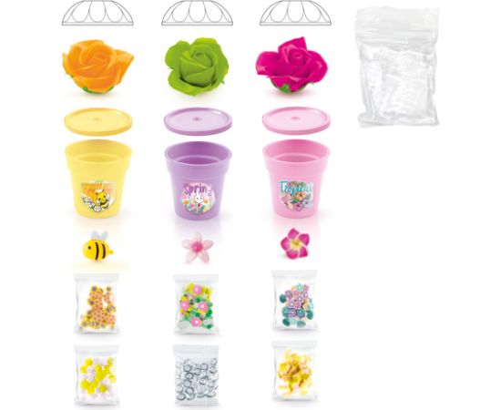 SO SLIME Slime gatavošanas komplekts Puķu pods, 3 gab. Mīkstās rotaļlietas