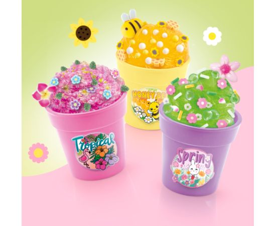 SO SLIME Slime gatavošanas komplekts Puķu pods, 3 gab. Mīkstās rotaļlietas