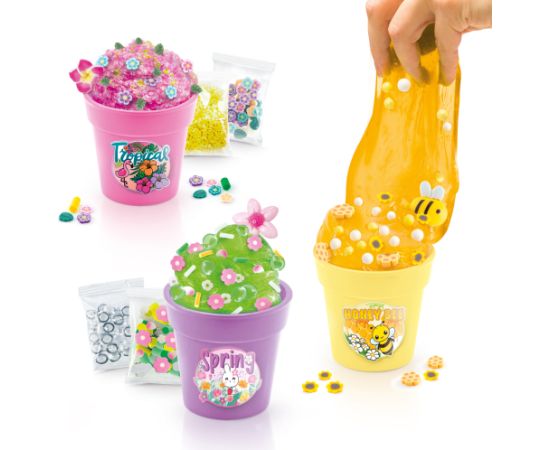 SO SLIME Slime gatavošanas komplekts Puķu pods, 3 gab. Mīkstās rotaļlietas