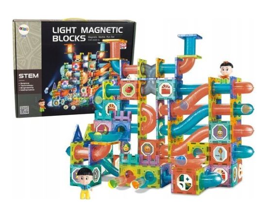 LeanToys Świecąca Zjeżdżalnia Dla Kulek Klocki Magnetyczne 292 Elementy Конструкторы