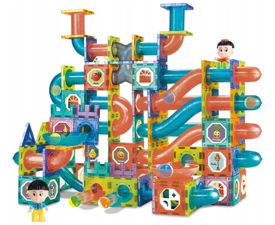 LeanToys Świecąca Zjeżdżalnia Dla Kulek Klocki Magnetyczne 292 Elementy Конструкторы