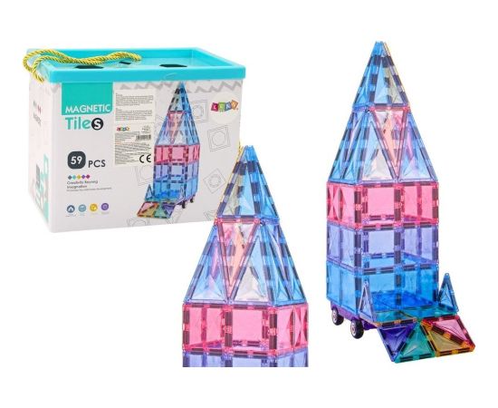 Leantoys Zestaw Klocków Magnetycznych Panele 59el Kolorowe Конструкторы
