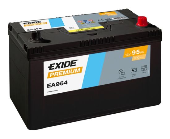EXIDE PREMIUM EA954 12V 95Ah JIS 800A(EN) 306x173x222 0/1 EAN3661024034180 Akumulatori