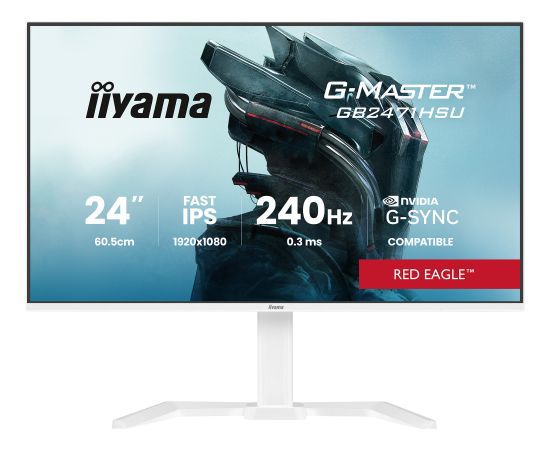 Iiyama G-MASTER GB2471HSU-W1 (60.5 cm (23.8 inches), white (matt), FullHD, Fast-IPS, HDMI, DP, G-Sync comp., USB hub, 240Hz panel) Телевизоры