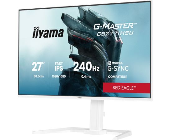 Iiyama G-MASTER GB2771HSU-W1 (68.6 cm (27 inches), white (matt), FullHD, Fast-IPS, HDMI, DP, G-Sync comp., USB hub, 240Hz panel) Телевизоры