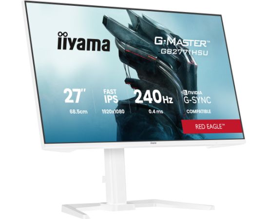 Iiyama G-MASTER GB2771HSU-W1 (68.6 cm (27 inches), white (matt), FullHD, Fast-IPS, HDMI, DP, G-Sync comp., USB hub, 240Hz panel) Телевизоры
