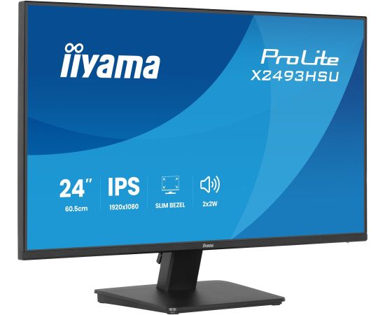 Iiyama ProLite X2493HSU-B1 (60.5 cm (23.8 Zoll), schwarz (matt), FullHD, IPS, HDMI, DP, USB-Hub, Adaptive-Sync, 120Hz Panel) LED / LCD мониторы