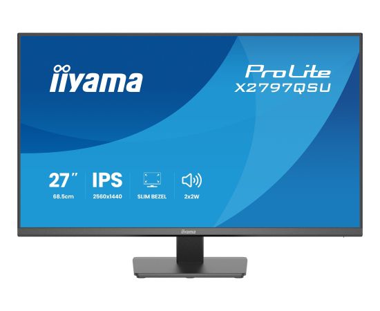 Iiyama ProLite X2797QSU-B1 (68.5 cm (27 inches), black (matt), QHD, IPS, HDMI, DP, USB hub, speakers) Monitori