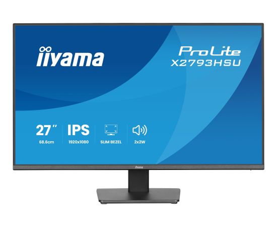 Iiyama ProLite X2793HSU-B1 (68.6 cm (27 Zoll), schwarz (matt), FullHD, IPS, HDMI, DP, USB-Hub, Lautsprecher, 120Hz Panel) LED / LCD мониторы