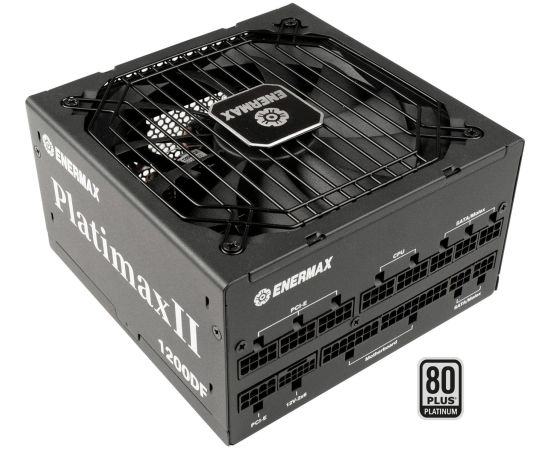 Enermax Platimax II D.F. 1200W (black, 1x 12-pin high power GPU, 3x PCIe cable management, 1000 watts) Datoru barošanas bloki