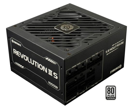 Enermax REVOLUTION III S 1000W (black, 1x 12-pin high power GPU, 4x PCIe cable management, 1000 watts) Datoru barošanas bloki