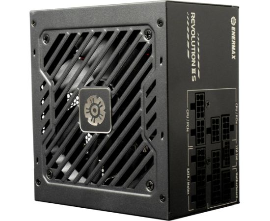 Enermax REVOLUTION III S 1000W (black, 1x 12-pin high power GPU, 4x PCIe cable management, 1000 watts) Datoru barošanas bloki