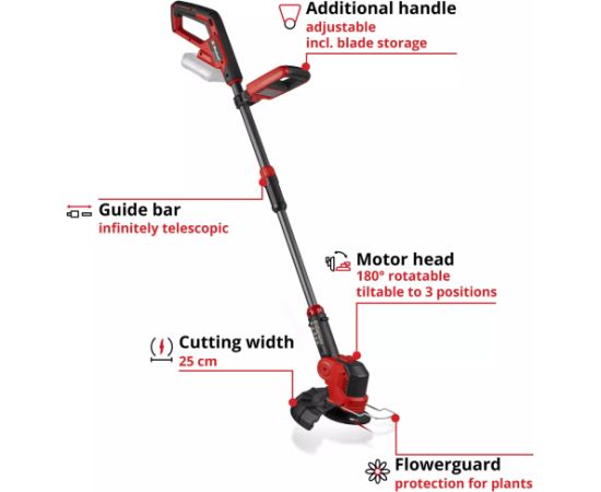 Einhell Power X-Change Akku-Rasentrimmer GE-CT 18/25 Li - Solo, 18Volt (rot/schwarz, ohne Akku und Ladegerät) Новинки Для дома и сада 