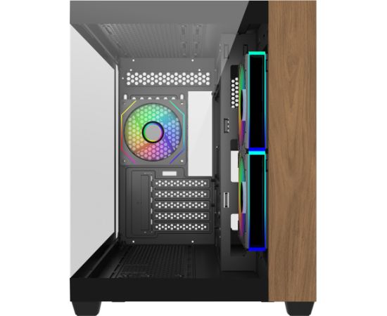 Cooler Master Elite 481 Wood (black/wood, tempered glass x 2) Datoru korpusi