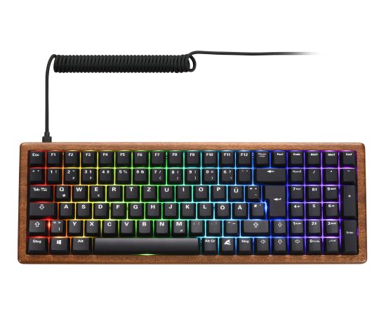 Sharkoon SKILLER SGK50 S2 Wood PBT (wood/black, US layout, Gateron G Pro 3.0 Yellow) Klaviatūras