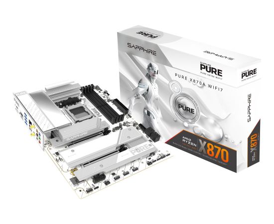 Sapphire PURE X870A WIFI 7 (white) Mātes plates