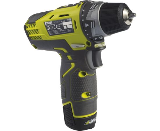 Ryobi cordless compact screwdriver R12DD-220S, 12 volts (green/black, Li-ion battery 2.0 Ah, tool bag) Новинки Для дома и сада 