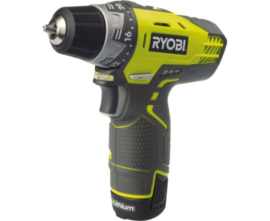 Ryobi cordless compact screwdriver R12DD-220S, 12 volts (green/black, Li-ion battery 2.0 Ah, tool bag) Новинки Для дома и сада 