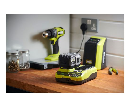 Ryobi 18 V ONE+ battery quick charger RC18180 (green/grey, charging current 8.0A) Новинки Для дома и сада 