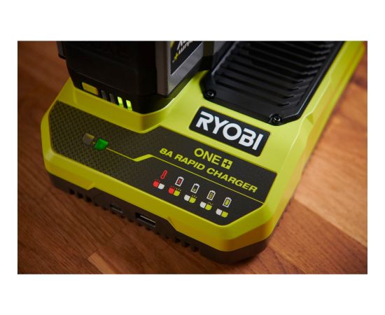 Ryobi 18 V ONE+ battery quick charger RC18180 (green/grey, charging current 8.0A) Новинки Для дома и сада 