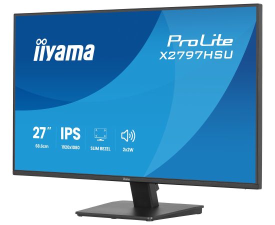 iiyama ProLite X2797HSU-B1 - 27 - FullHD, IPS, HDMI, DP, USB hub, speakers, 120Hz panel Monitori