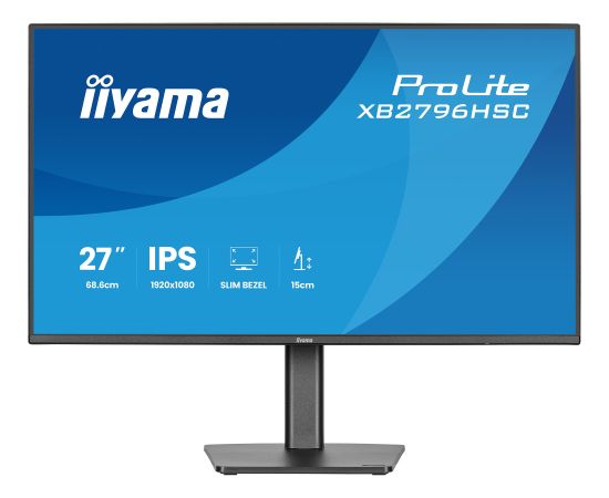 Iiyama ProLite XB2796HSC-B1 (68.6 cm (27 inches), black (matte), FullHD, IPS, HDMI, DP, USB-C, USB hub, 144Hz panel) Monitori