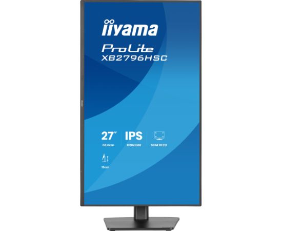 Iiyama ProLite XB2796HSC-B1 (68.6 cm (27 inches), black (matte), FullHD, IPS, HDMI, DP, USB-C, USB hub, 144Hz panel) Monitori