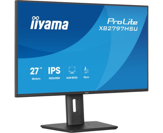 iiyama ProLite XB2797HSU-B1 - 27 - FullHD, IPS, HDMI, DP, USB hub, extended stand, 120Hz panel Monitori