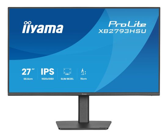 iiyama ProLite XB2793HSU-B1 - 27 - FullHD, IPS, HDMI, DP, USB-Hub, Lautsprecher, 120Hz Panel Monitori