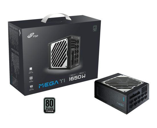 Fortron FSP MEGA TI 1650W (black, 2x 12-pin high power GPU, 6x PCIe, cable management, 1650 watts) Datoru barošanas bloki