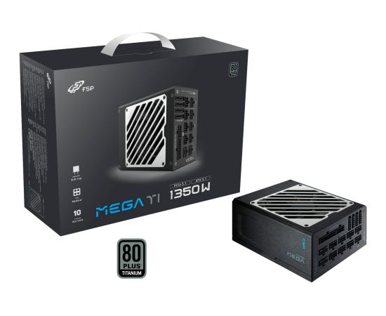 Fortron FSP MEGA TI 1350W (black, 2x 12-pin high power GPU, 6x PCIe, cable management, 1350 watts) Datoru barošanas bloki