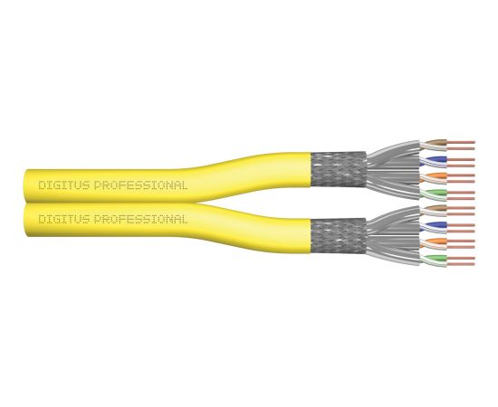 Digitus Professional Cat.7a S/FTP installation cable duplex (yellow, 500 meter drum) Tīkla vadi