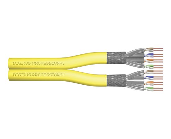 Digitus Professional Cat.7a S/FTP installation cable duplex (yellow, 100 meter roll) Tīkla vadi