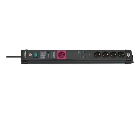 Brennenstuhl Premium Line 5-way power strip (black, 3 meters, 60,000A surge protection, 1 main and 4 follow sockets) Новинки Для дома и сада 