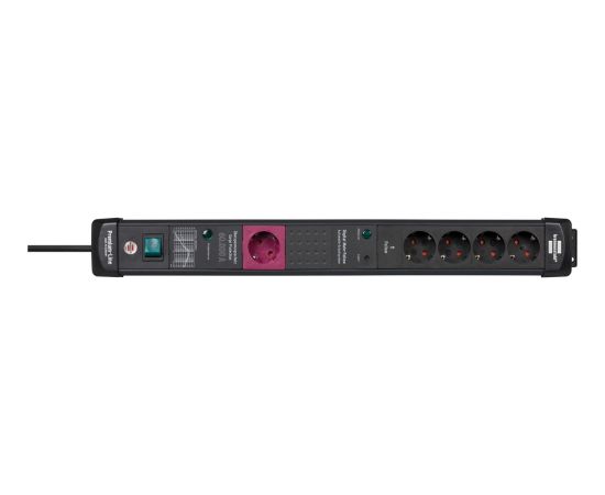 Brennenstuhl Premium Line 5-way power strip (black, 3 meters, 60,000A surge protection, 1 main and 4 follow sockets) Новинки Для дома и сада 