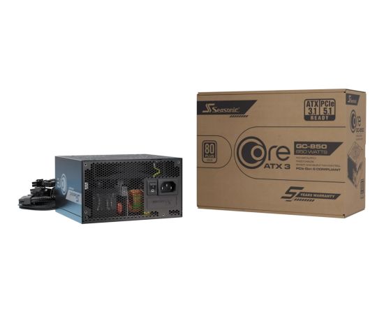 Seasonic CORE GC-850 ATX3.1, PC power supply black, 1x 12-pin high power GPU, 3x PCIe, 850 watts Datoru barošanas bloki
