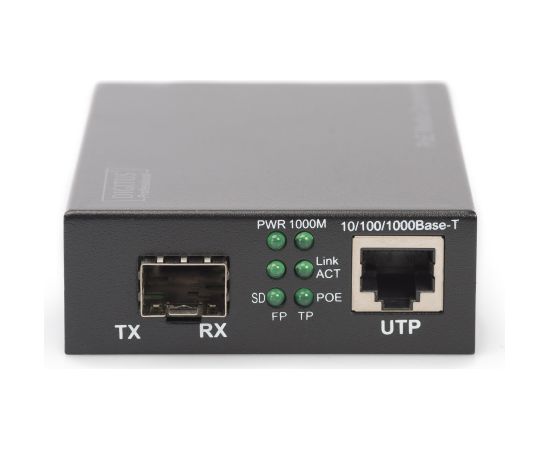 Digitus Gigabit PoE media converter, RJ45 / SFP, PSE black Tīkla vadi