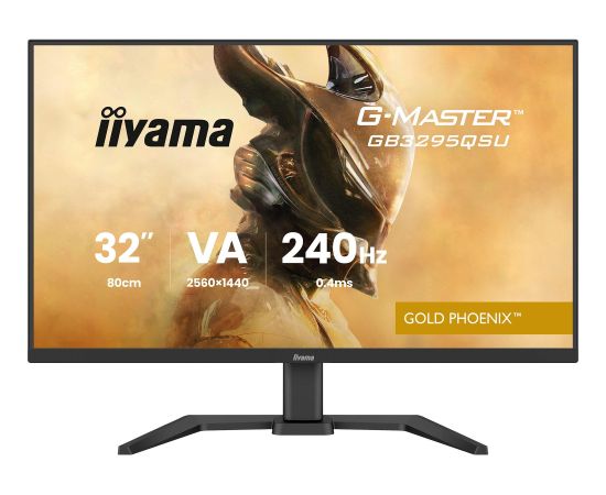iiyama G-Master GB3295QSU-B1 Gold Phoenix, gaming monitor - 31.5 - black (matt), QHD, VA, HDMI, DP, FreeSync Premium, 240Hz panel Monitori