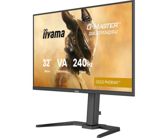 iiyama G-Master GB3295QSU-B1 Gold Phoenix, gaming monitor - 31.5 - black (matt), QHD, VA, HDMI, DP, FreeSync Premium, 240Hz panel Monitori